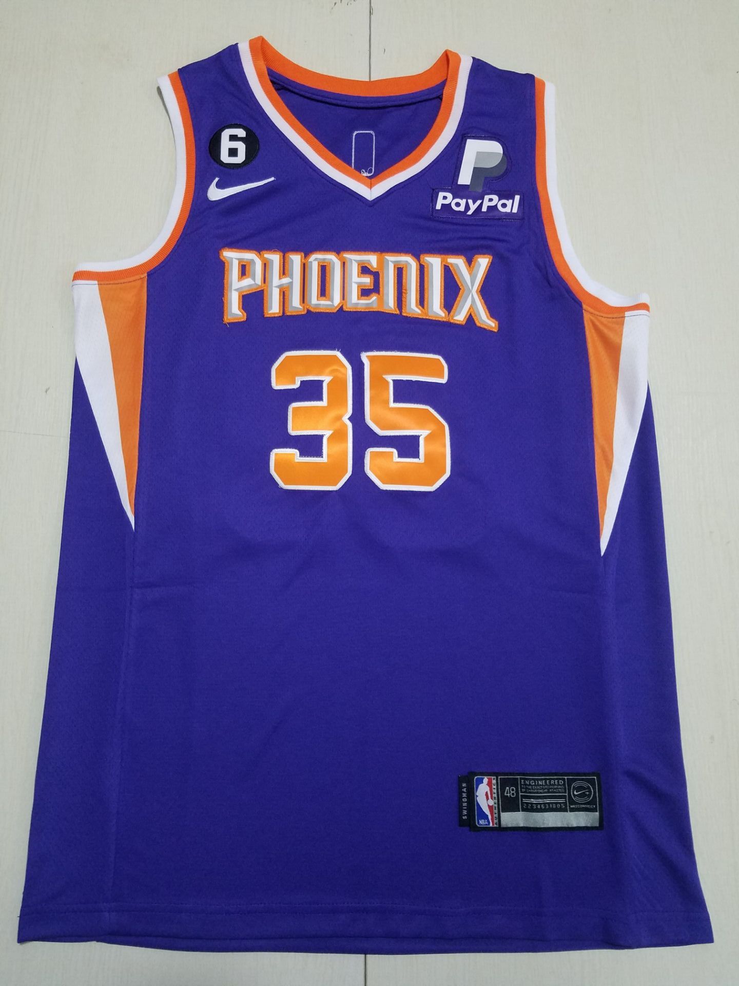 Men Phoenix Suns #35 Durant Purple Paypal 2023 NBA Jersey->los angeles clippers->NBA Jersey